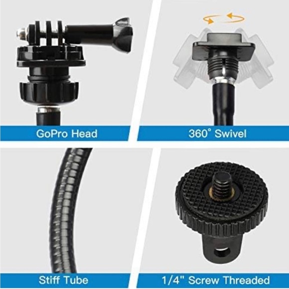 Webcam Mount - Flexible Desk Stand Clamp Gooseneck Stand 25” - Picture 5 of 6